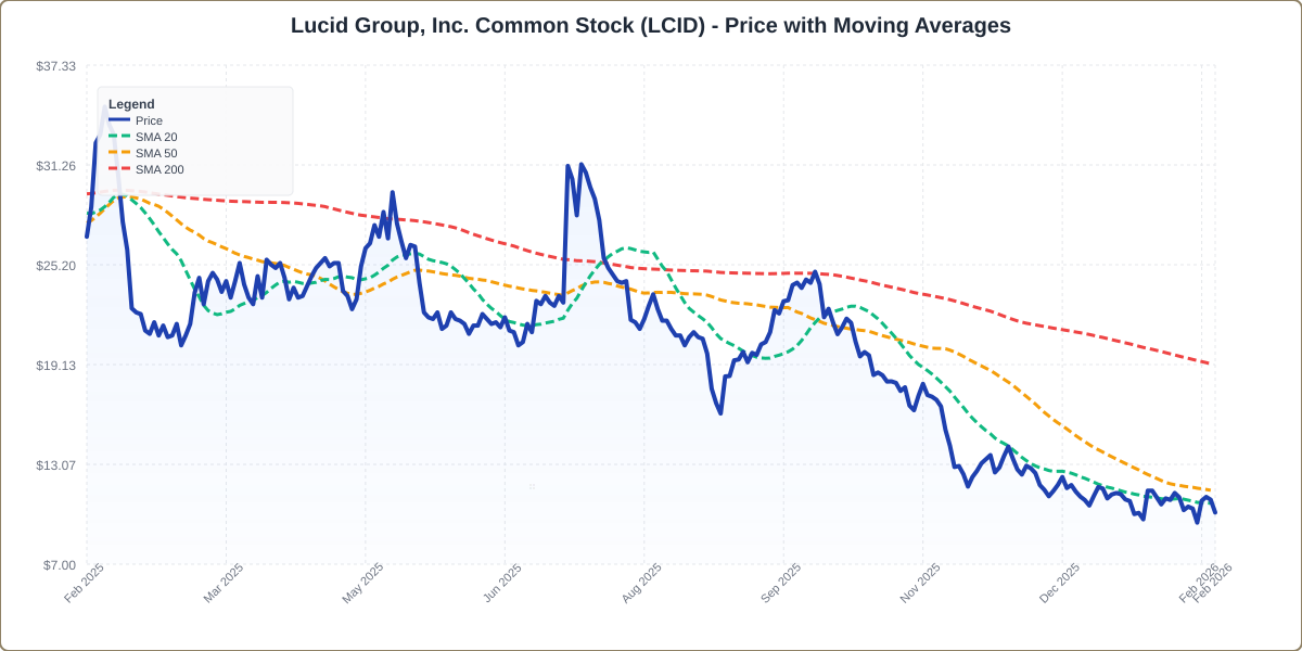 Price with Moving Averages Chart for LCID - Chart ID price-ma-LCID-1770825567578-uh5ivm5fk