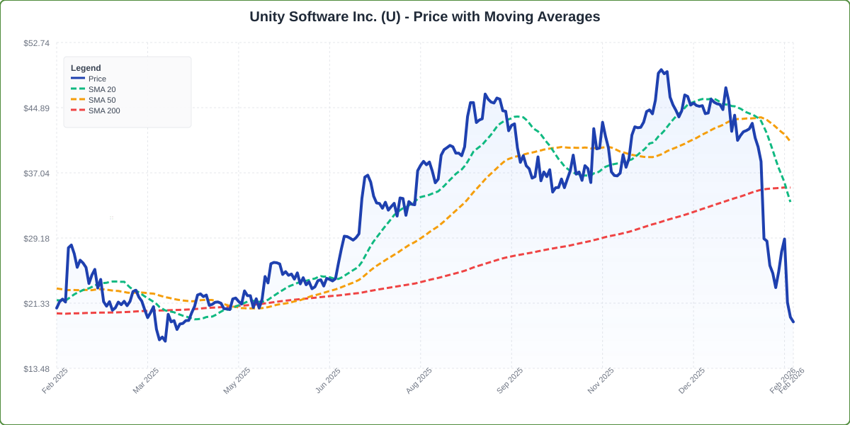 Price with Moving Averages Chart for U - Generated 2026-02-13T19:27:32.322Z Price with Moving Averages Chart for U - Chart ID price-ma-U-1771010852322-7n58svlam